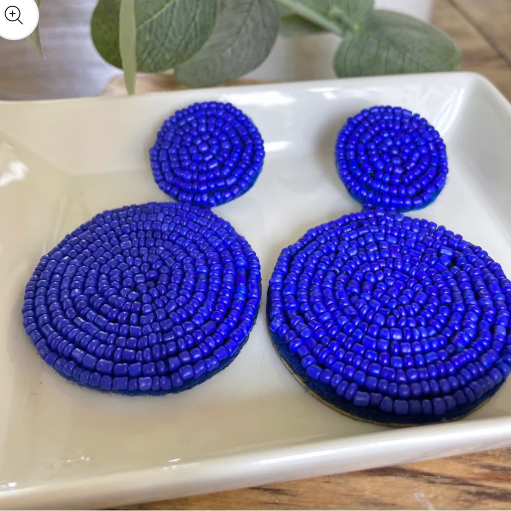 Brand new blue beaded earrings